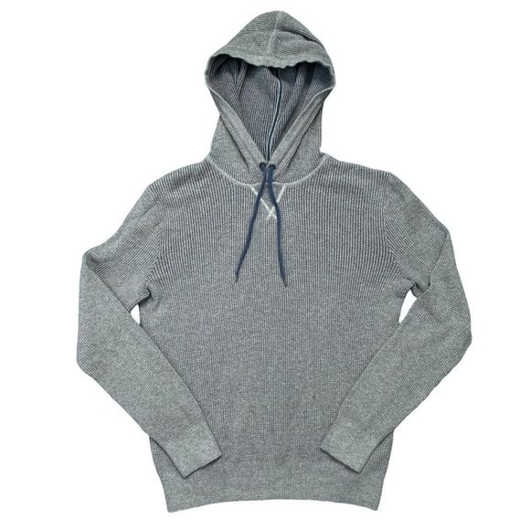 GAP Other - GAP Grey Cotton Long Sleeve Thermal Blue Drawstrings Hoodie Size Medium